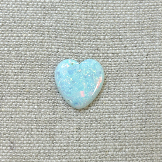 Sterling Opal 20mm Heart Cabochon