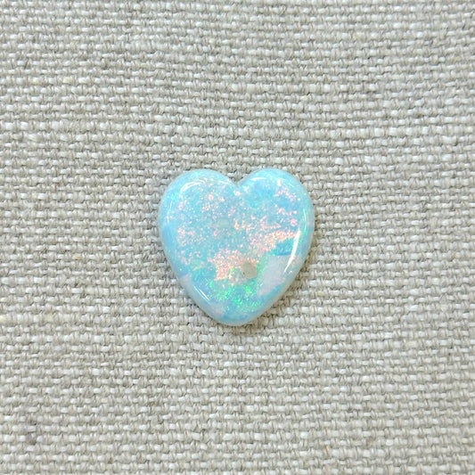 Sterling Opal 20mm Heart Cabochon