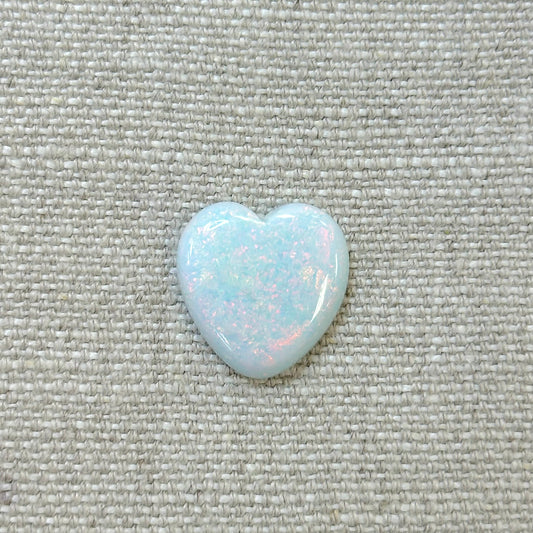 Sterling Opal 20mm Heart Cabochon