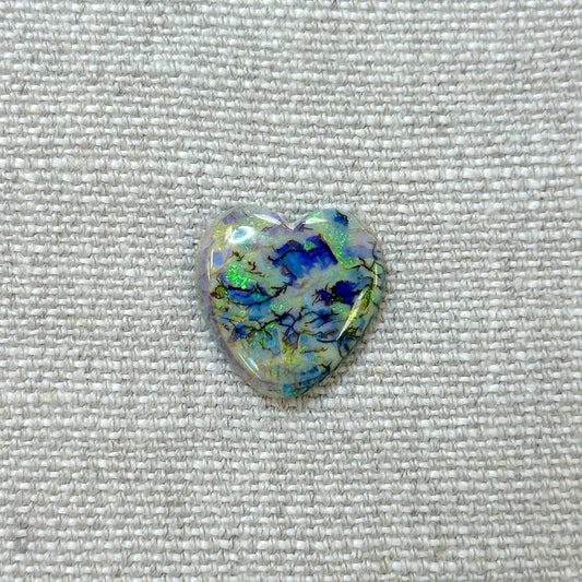 Sterling Opal 20mm Heart Cabochon