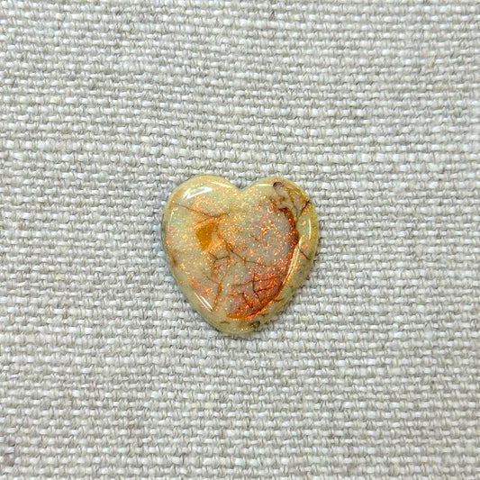 Sterling Opal 20mm Heart Cabochon