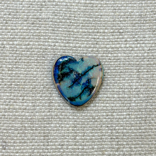 Sterling Opal 20mm Heart Cabochon