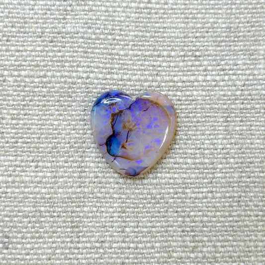 Sterling Opal 20mm Heart Cabochon