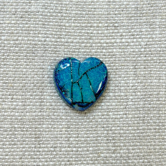 Sterling Opal 20mm Heart Cabochon