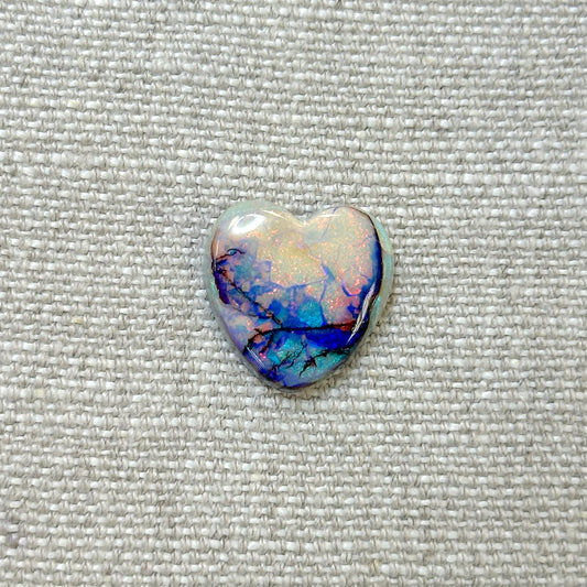 Sterling Opal 20mm Heart Cabochon
