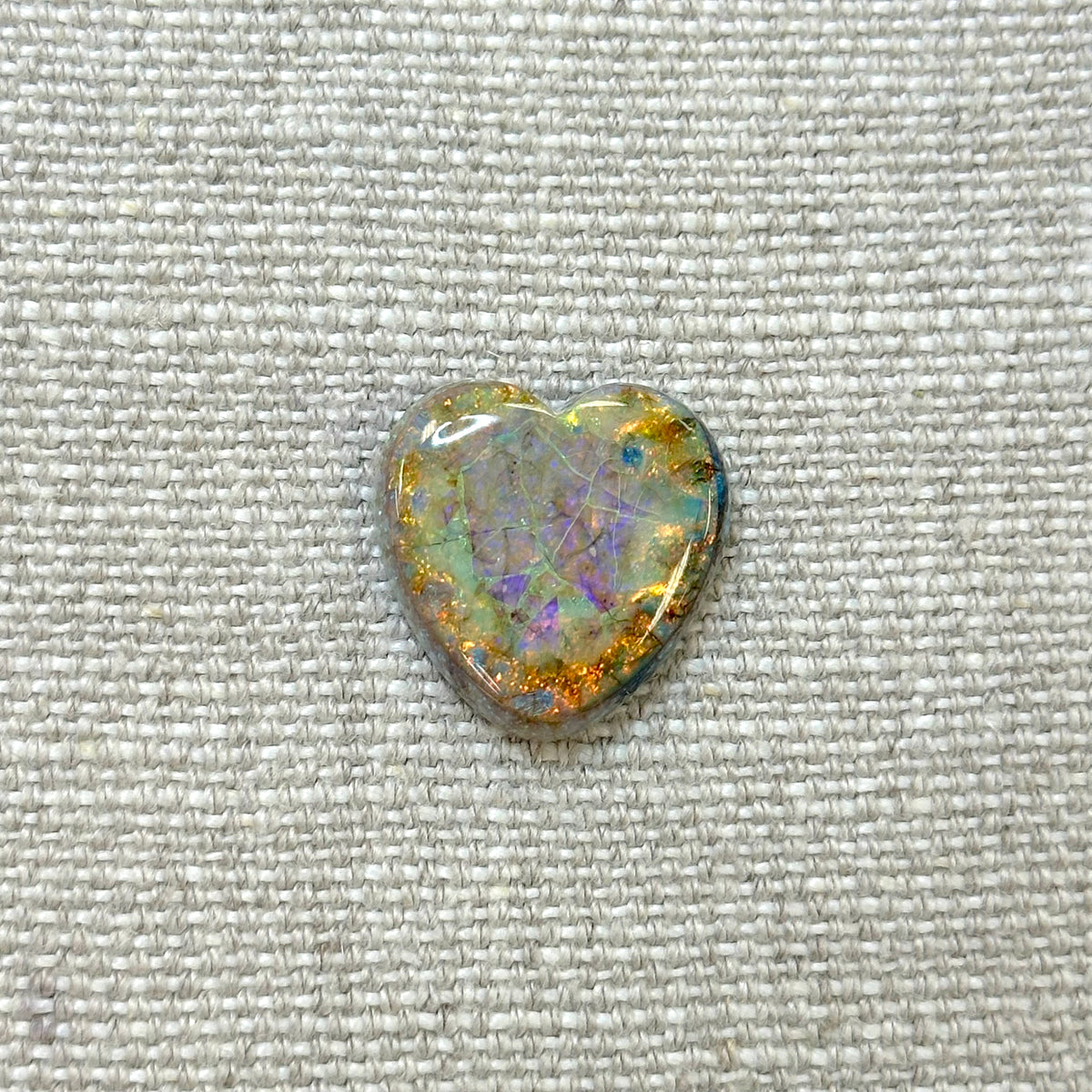 Sterling Opal 20mm Heart Cabochon