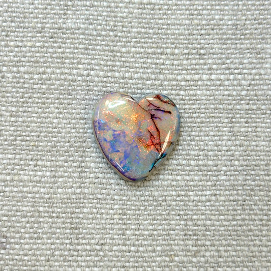 Sterling Opal 20mm Heart Cabochon