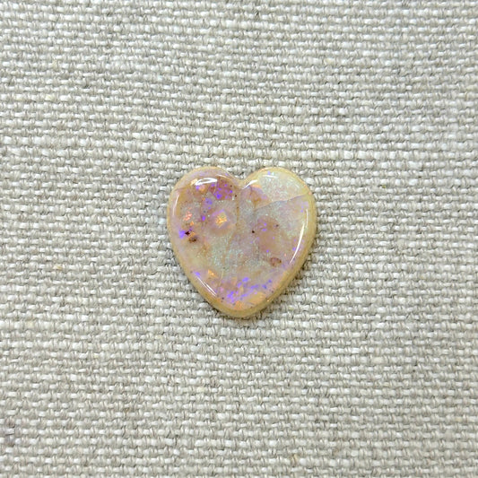Sterling Opal 20mm Heart Cabochon