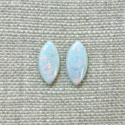 Sterling Opal 9x18mm Marquise Cabochon Set