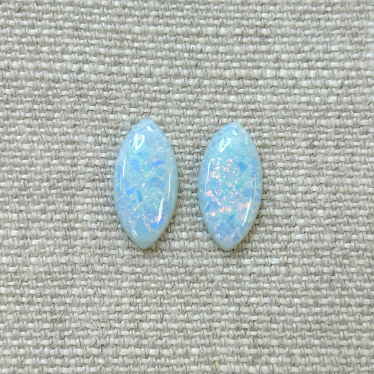 Sterling Opal 9x18mm Marquise Cabochon Set