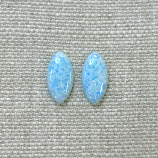 Sterling Opal 9x18mm Marquise Cabochon Set