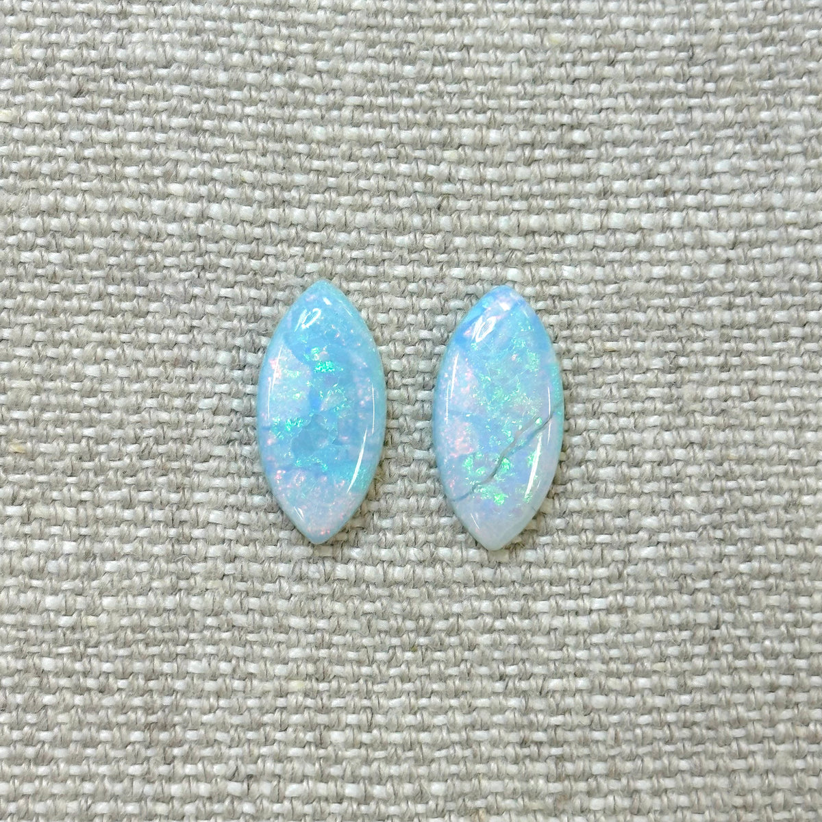 Sterling Opal 9x18mm Marquise Cabochon Set