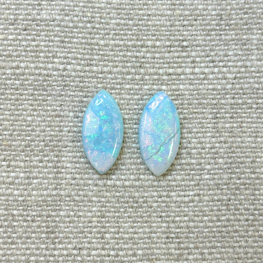 Sterling Opal 9x18mm Marquise Cabochon Set
