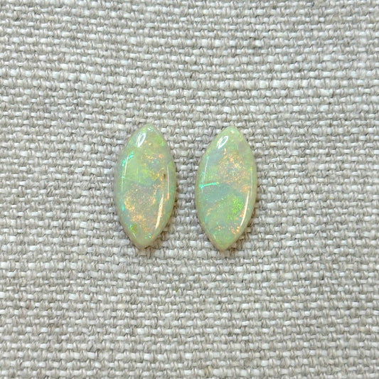 Sterling Opal 9x18mm Marquise Cabochon Set