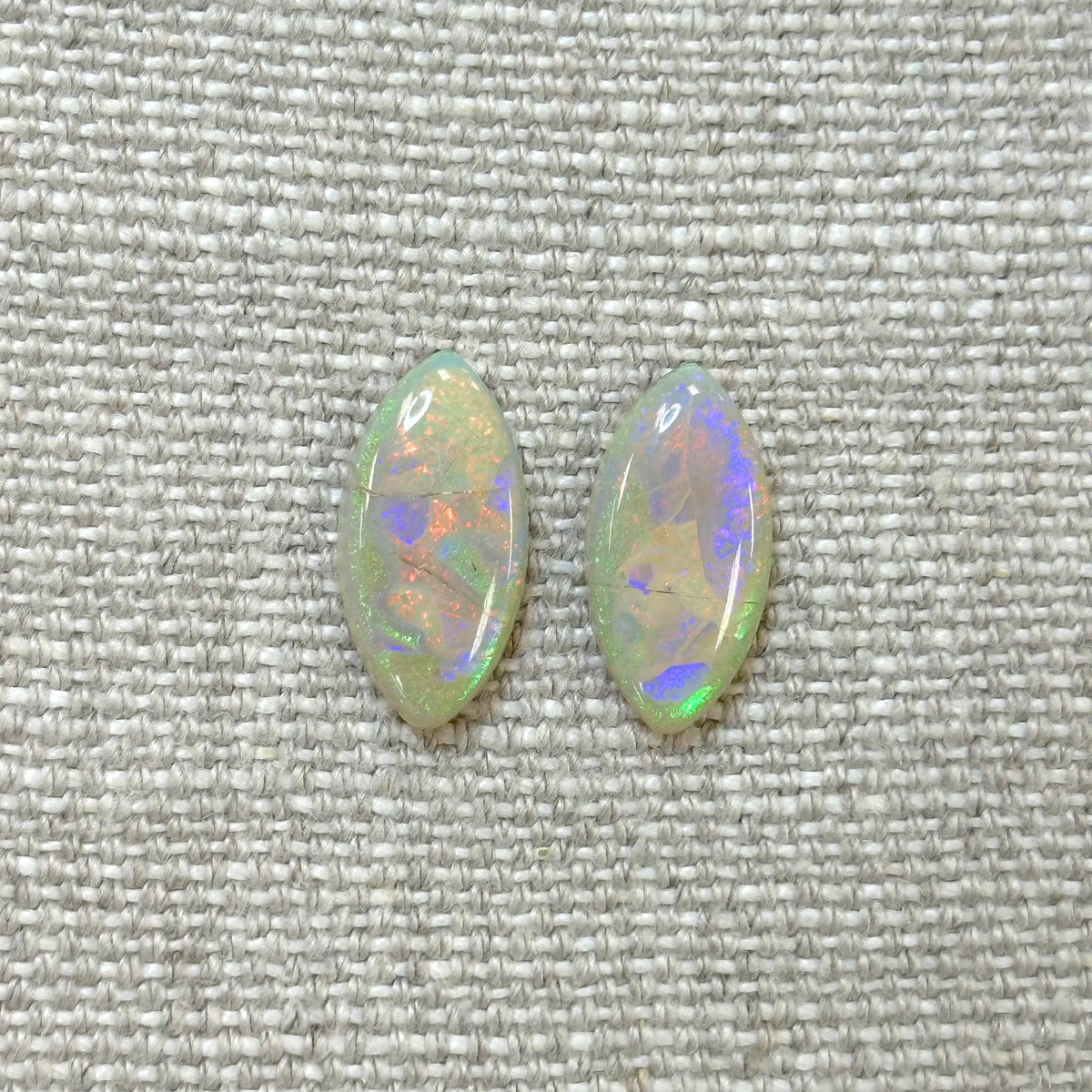 Sterling Opal 9x18mm Marquise Cabochon Set