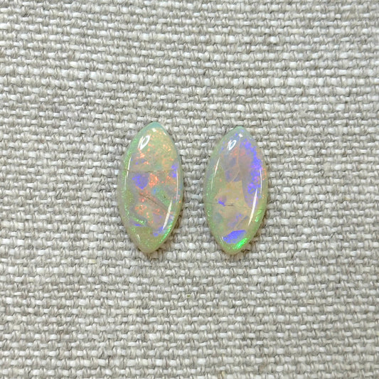 Sterling Opal 9x18mm Marquise Cabochon Set