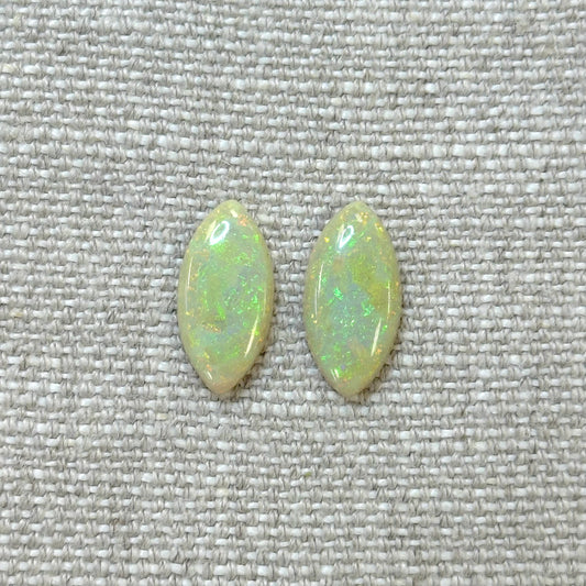 Sterling Opal 9x18mm Marquise Cabochon Set