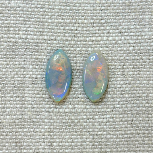 Sterling Opal 9x18mm Marquise Cabochon Set