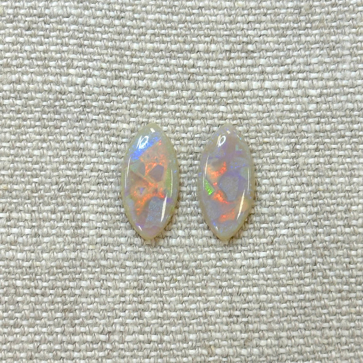 Sterling Opal 9x18mm Marquise Cabochon Set