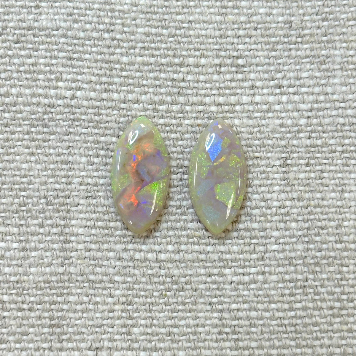 Sterling Opal 9x18mm Marquise Cabochon Set