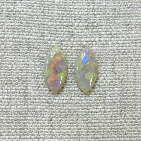 Sterling Opal 9x18mm Marquise Cabochon Set