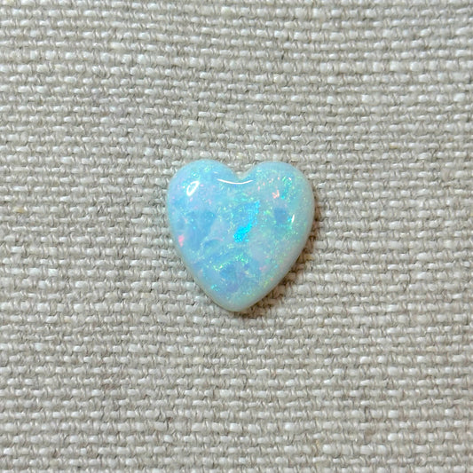 Sterling Opal 16mm Heart Cabochon