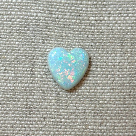 Sterling Opal 16mm Heart Cabochon