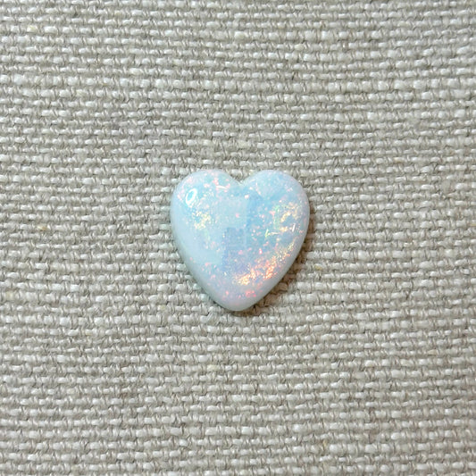 Sterling Opal 16mm Heart Cabochon