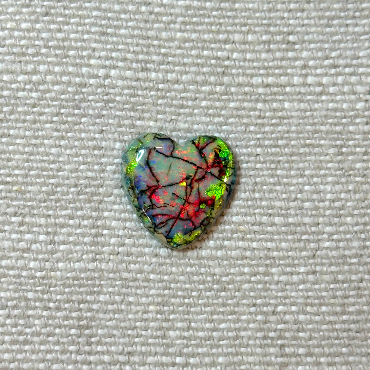 Sterling Opal 16mm Heart Cabochon