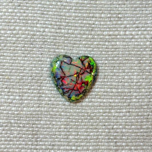 Sterling Opal 16mm Heart Cabochon