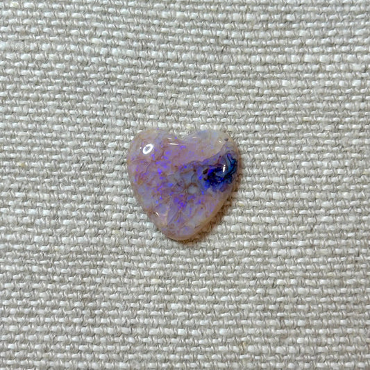 Sterling Opal 16mm Heart Cabochon