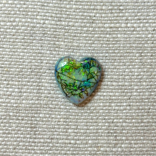 Sterling Opal 16mm Heart Cabochon
