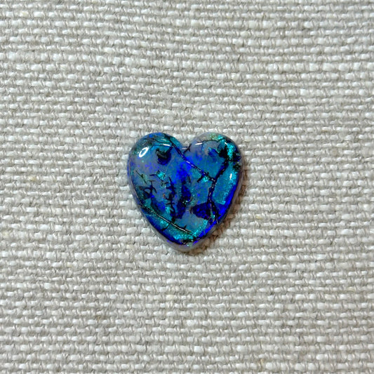 Sterling Opal 16mm Heart Cabochon