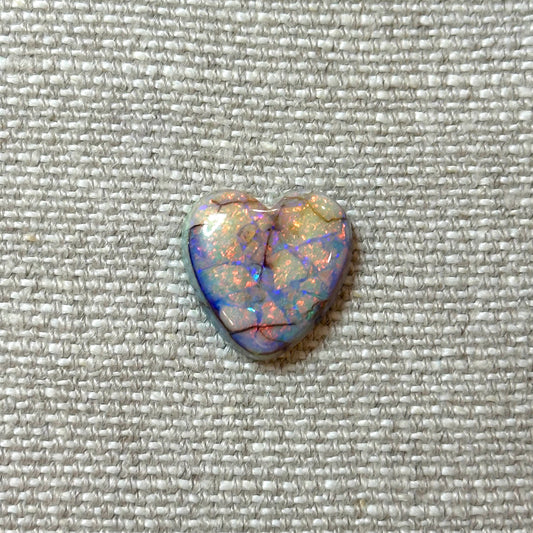 Sterling Opal 16mm Heart Cabochon