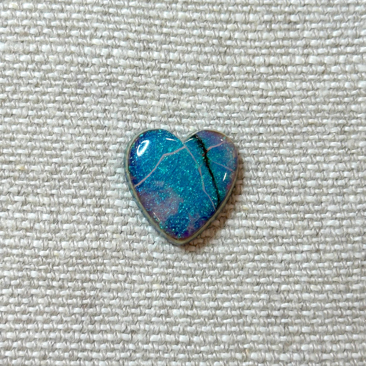 Sterling Opal 16mm Heart Cabochon