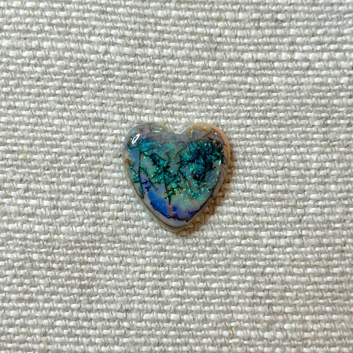 Sterling Opal 16mm Heart Cabochon