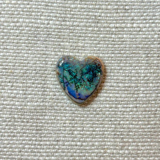 Sterling Opal 16mm Heart Cabochon