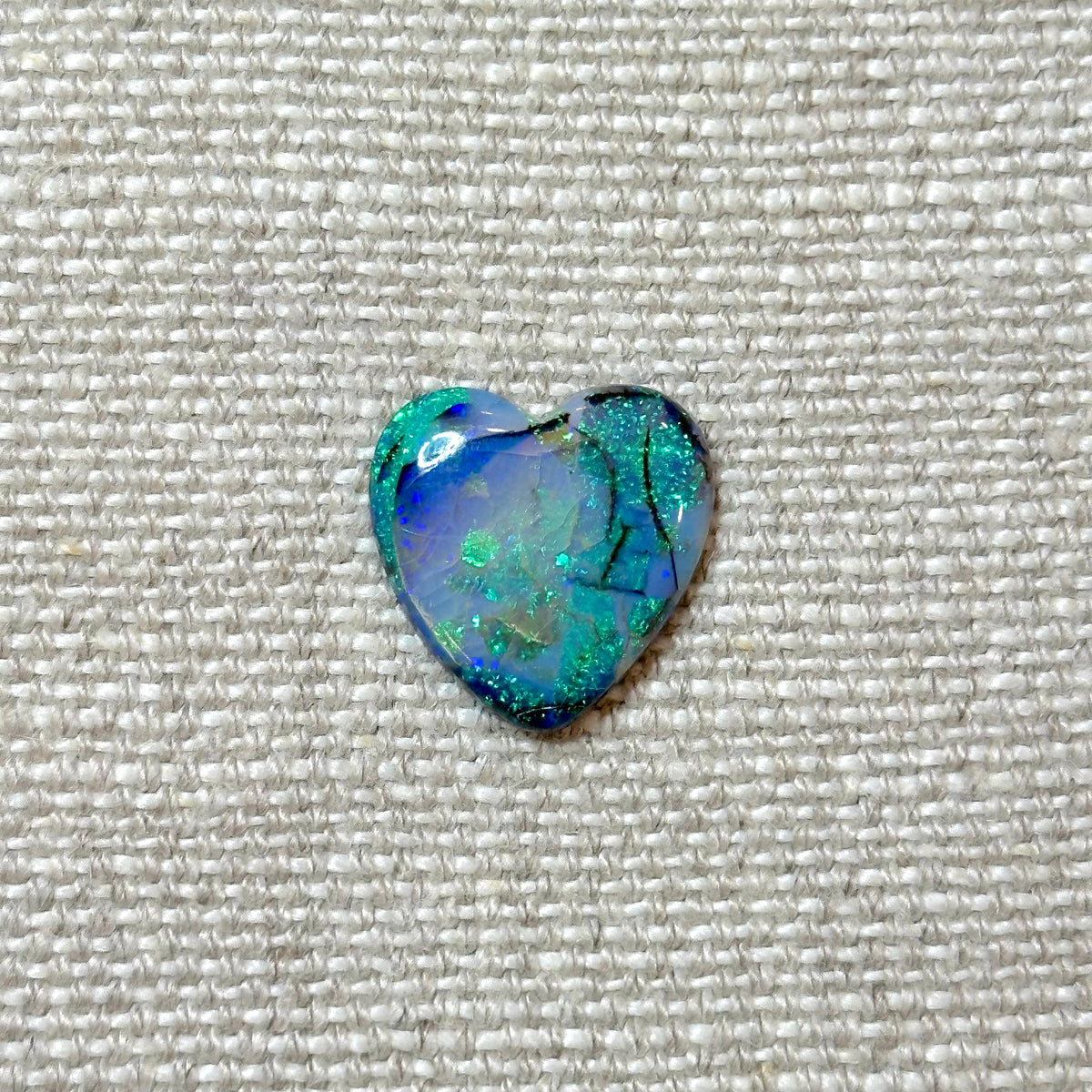 Sterling Opal 16mm Heart Cabochon