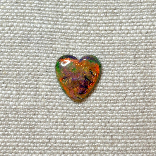 Sterling Opal 16mm Heart Cabochon