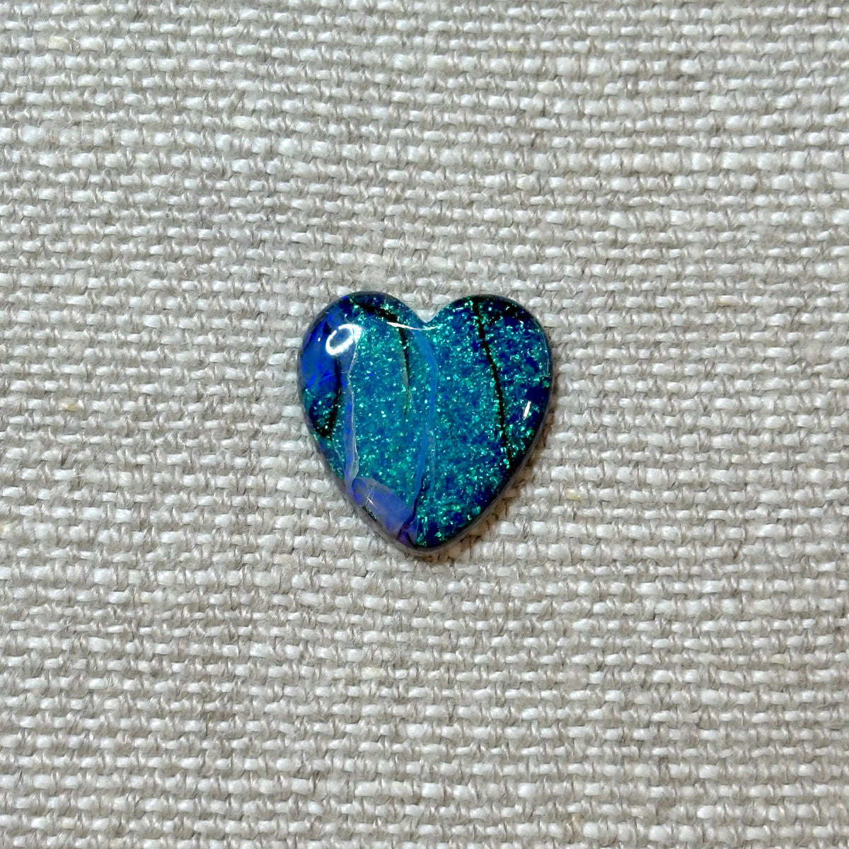 Sterling Opal 16mm Heart Cabochon