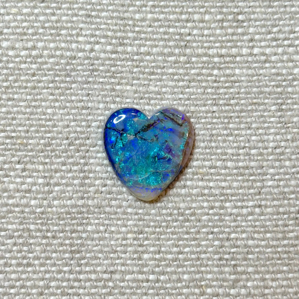 Sterling Opal 16mm Heart Cabochon