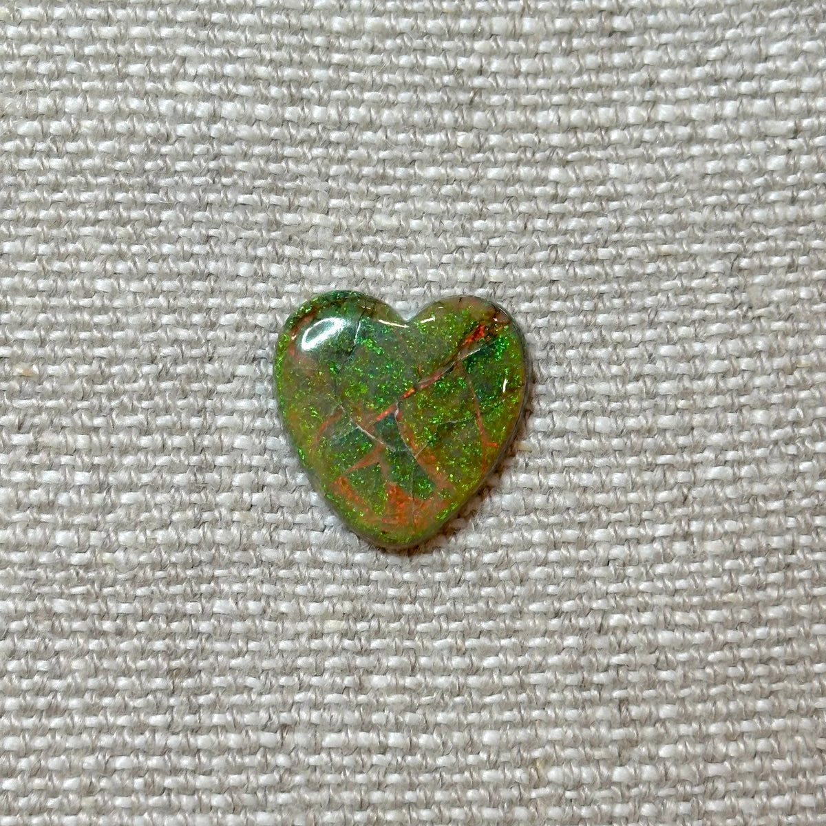 Sterling Opal 16mm Heart Cabochon