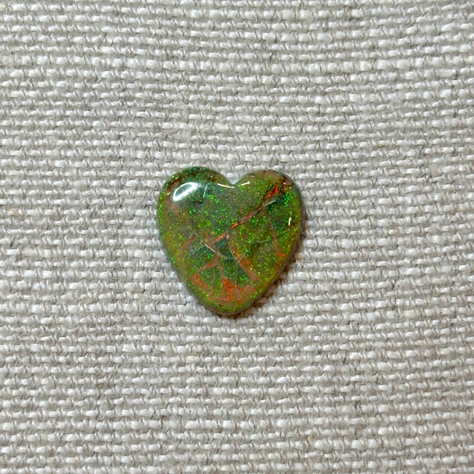 Sterling Opal 16mm Heart Cabochon