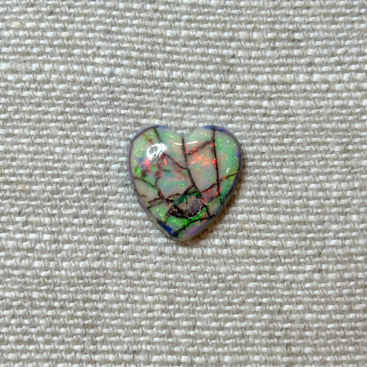 Sterling Opal 16mm Heart Cabochon