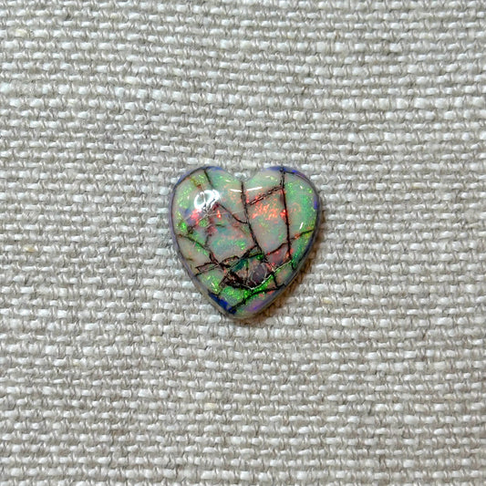 Sterling Opal 16mm Heart Cabochon