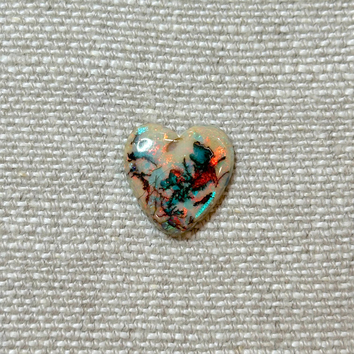 Sterling Opal 16mm Heart Cabochon