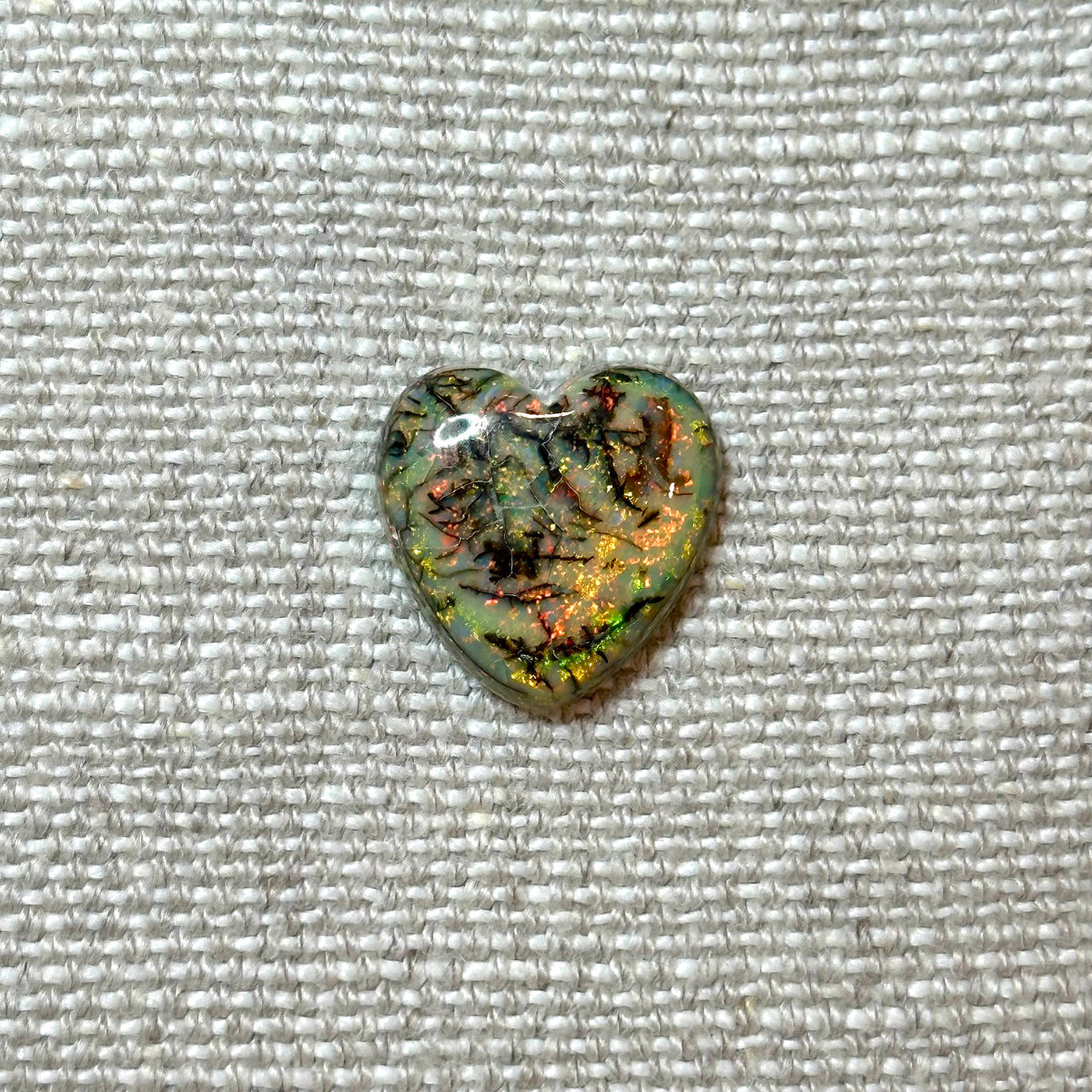 Sterling Opal 16mm Heart Cabochon