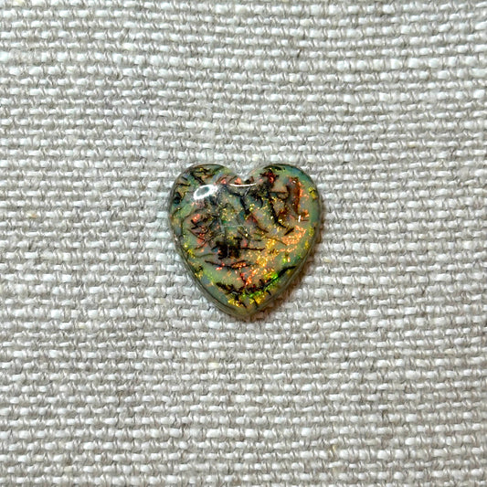 Sterling Opal 16mm Heart Cabochon