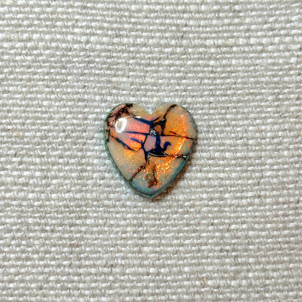 Sterling Opal 16mm Heart Cabochon