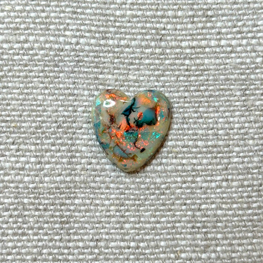 Sterling Opal 16mm Heart Cabochon